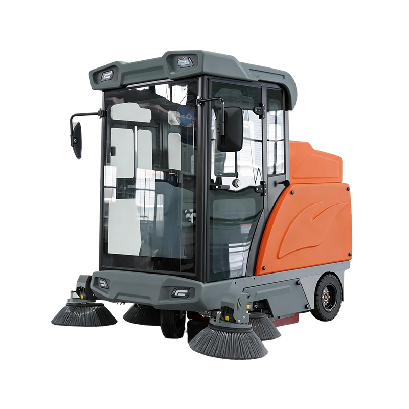 Barredora industrial con conductor sentado y cabina totalmente cerrada JC2100